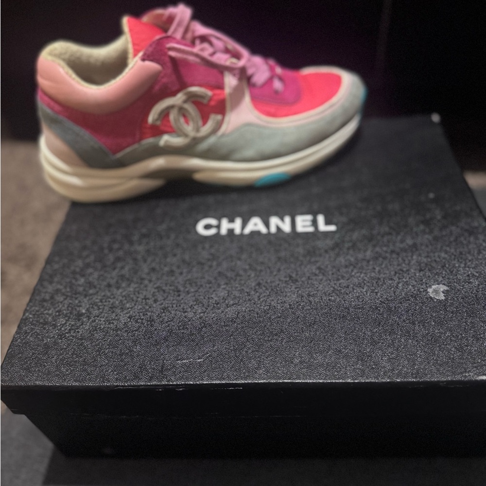 Chanel Pink and Red Sneakers for a Bold Statement